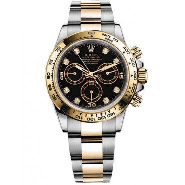 Rolex Daytona Two-Tone Gold Watch 116503-0011 Black