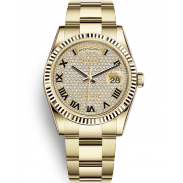 Rolex Day-Date Gold Watch 118238-0472 Presidential Diamonds-Paved
