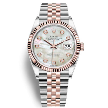 Rolex Datejust 36 Rose Gold Watch 126231-0021 Jubilee MOP