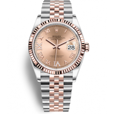 Rolex Datejust 36 Rose Gold Watch 126231-0027 Jubilee Champagne