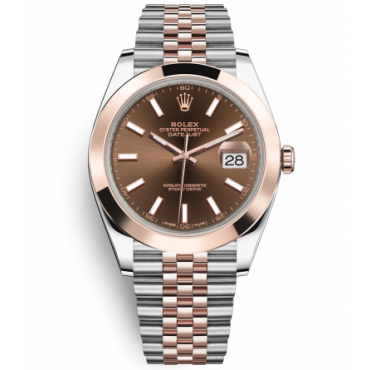 Rolex Datejust II Two-Tone Rose Gold Watch 126301-0002 Chocolate