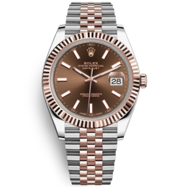 Rolex Datejust II Two-Tone Rose Gold Watch 126331-0002 Chocolate Dial