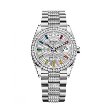 Rolex Day-Date Watch 128349RBR-0012 Presidential Diamonds-Paved Dial