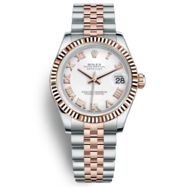 Rolex Lady-Datejust Two Tone Rose Gold Watch 178271-0067 White