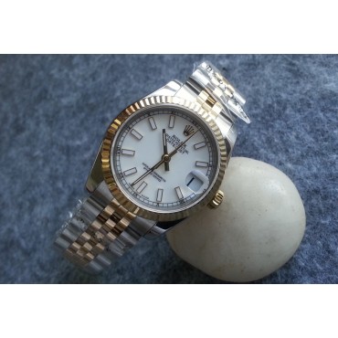 Rolex Lady-Datejust Two Tone Gold Watch 178273 White Dial