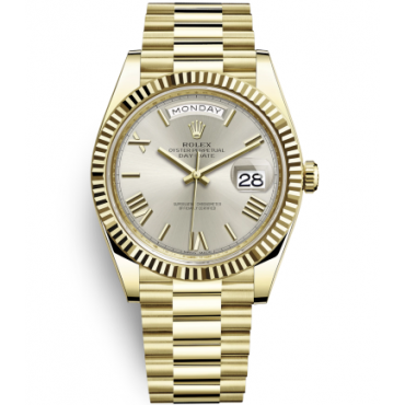 Rolex Day-Date II All Gold Watch 228238-0002 Presidential Silver