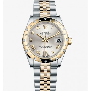 Rolex Lady-Datejust Two Tone Gold Watch 178343-0012 Silver