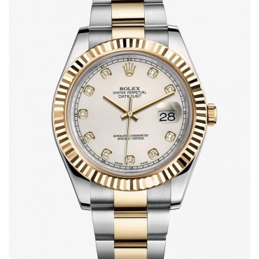 Rolex Datejust II Two-Tone Gold Watch 116333-0008 Cream-Coloured