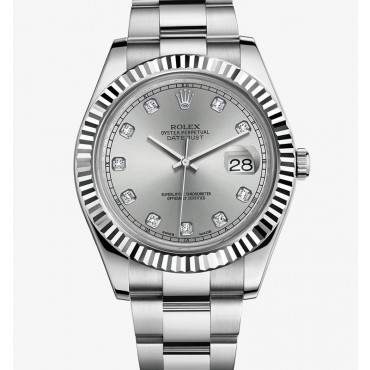 Rolex Datejust II Watch 116334-0007 Silver White Dial