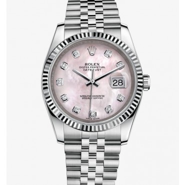 Rolex Datejust 36 Watch 116234-0104 Jubilee Pink MOP Dial