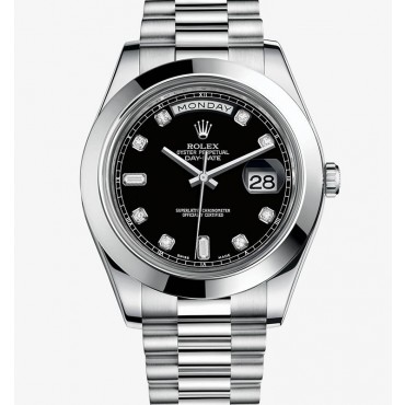 Rolex Day-Date II Watch 218206-0020 Presidential Black Dial