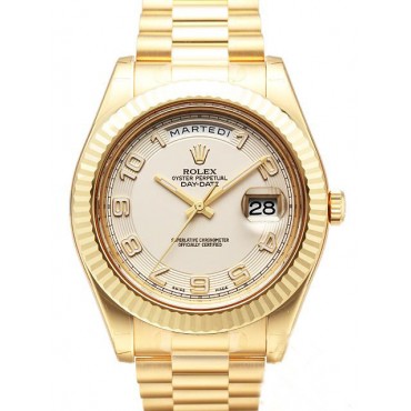 Rolex Day-Date II All Gold Watch 218238 Presidential Cream-Coloured