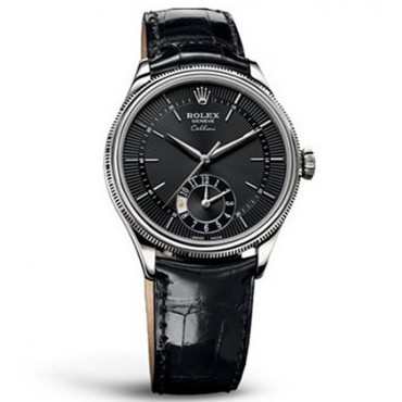 Rolex Cellini Dual Time Watch 50529-0007 Black Dial