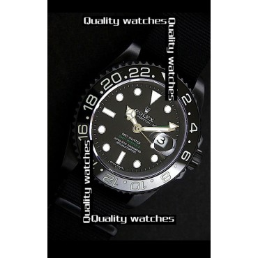 Rolex GMT-Master II Cloned 3285 Movement Watch Nylon Strap All Black