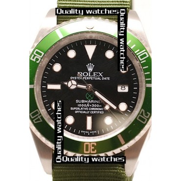 Rolex Submariner Vintage Watch 50th Anniversary Edition Green Nylon