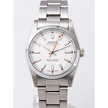 Rolex Milgauss Watch All Stainless Steel White Dial