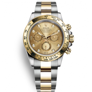 Rolex Daytona Two-Tone Gold Watch 116528 Gold Dial