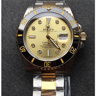 Rolex Submariner Cloned 3235 Movement Watch Gold Dial