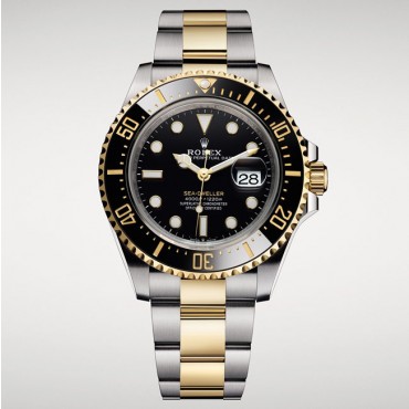 Rolex Sea-Dweller Two Tone Gold Watch 126603-0001 Black