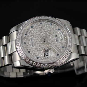 Rolex Day-Date Diamonds-Paved Watch Presidential