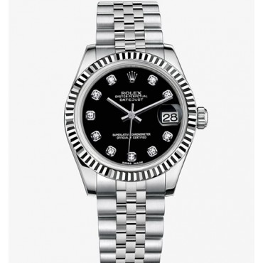 Rolex Lady-Datejust Watch 178274-0014 Black Dial