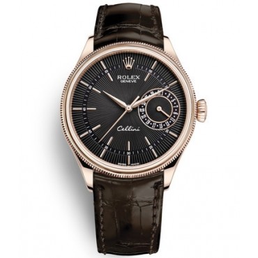 Rolex Cellini Date Rose Gold Watch 50515-0010 Black Dial