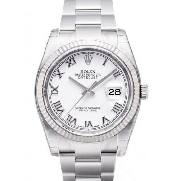 Rolex Datejust 36 Watch 116234-0090 White Dial