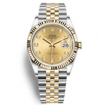 Rolex Datejust 36 Two Tone Gold Watch 126233-0017 Jubilee