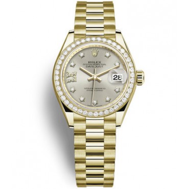 Rolex Lady-Datejust All Gold Watch 279138RBR-0001 Silver