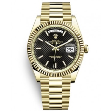 Rolex Day-Date II Watch All Gold 228238-0007 Black Dial