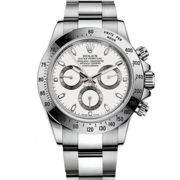 Rolex Daytona Stainless Steel Watch White Dial