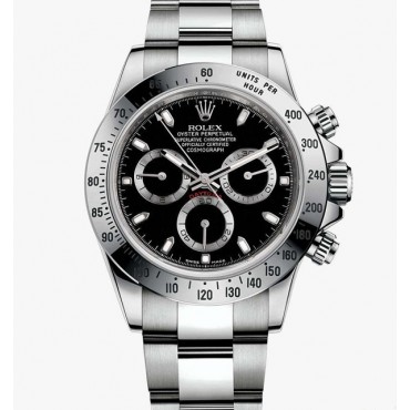 Rolex Daytona Stainless Steel Watch Black Dial