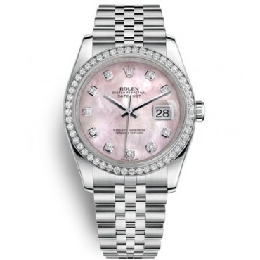 Rolex Datejust 36 Watch 116244-0013 Jubilee Pink MOP