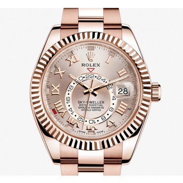 Rolex Sky-Dweller All Rose Gold Watch 326935-0004 Champagne