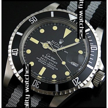 Rolex Submariner Vintage Watch Zebra-Stripe Nylon Black