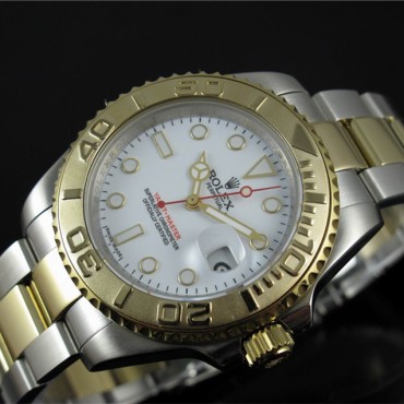 Rolex Yacht-Master Two Tone Gold Watch White Dial