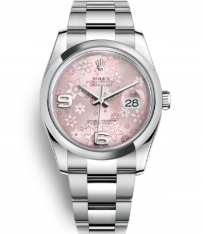 Rolex Datejust 36 Watch 116200-0072 Pink Floral Dial
