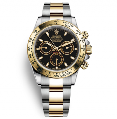 Rolex Daytona Two-Tone Gold Watch 116503-0004 Black