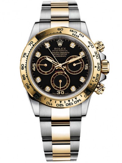 Rolex Daytona Two-Tone Gold Watch 116503-0011 Black