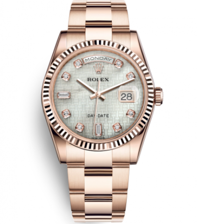 Rolex Day-Date Rose Gold Watch 118205F-0112 Oyster Checkered