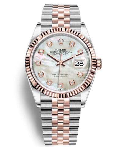 Rolex Datejust 36 Rose Gold Watch 126231-0021 Jubilee MOP