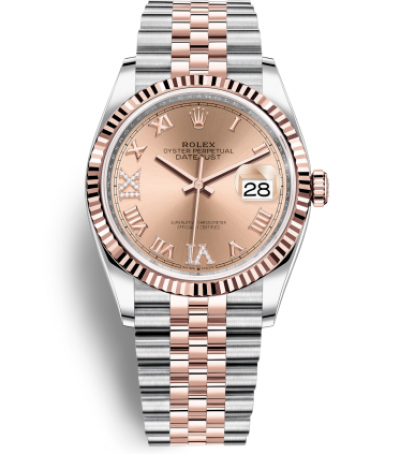Rolex Datejust 36 Rose Gold Watch 126231-0027 Jubilee Champagne