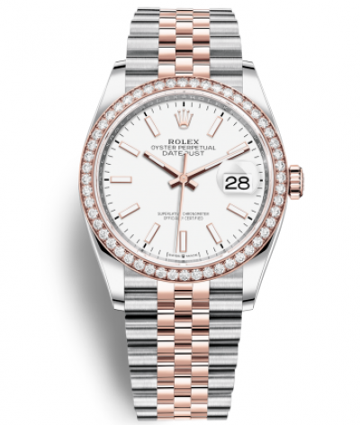 Rolex Datejust 36 Rose Gold Watch 126281RBR-0005 Jubilee White