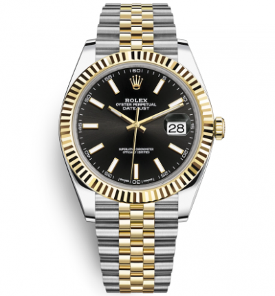 Rolex Datejust II Two-Tone Gold Watch 126333-0014 Black Dial