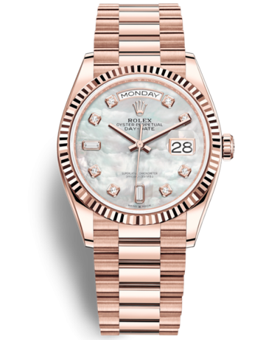 Rolex Day-Date Rose Gold Watch 128235-0029 Presidential MOP