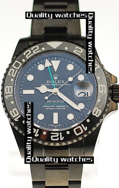 Rolex Pro-Hunter GMT-Master II Cloned 3285 Movement Watch All Black