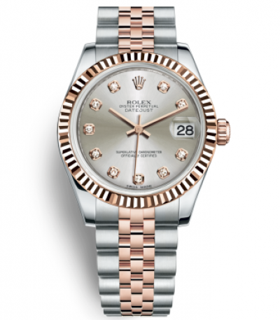 Rolex Lady-Datejust Two Tone Rose Gold Watch 178271-0030 Silver