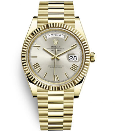 Rolex Day-Date II All Gold Watch 228238-0002 Presidential Silver