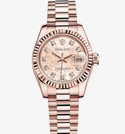 Rolex Lady-Datejust All Rose Gold Watch 179175F-0003