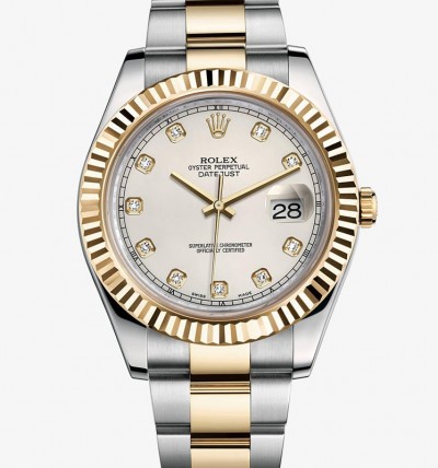 Rolex Datejust II Two-Tone Gold Watch 116333-0008 Cream-Coloured